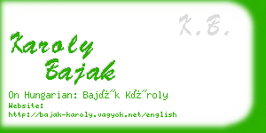 karoly bajak business card